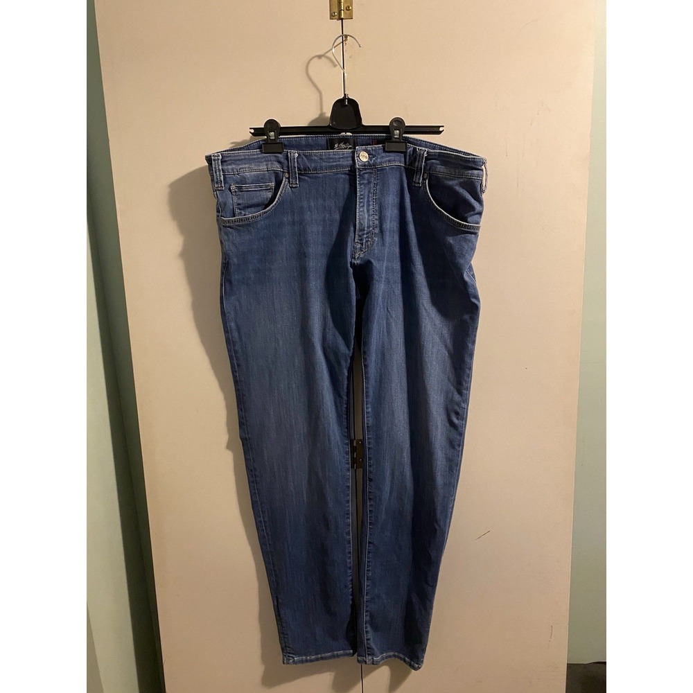 34 Heritage Jeans Mens 40x34 Dark Blue Cool Mid Rise Tapered Stretch Denim